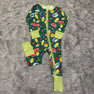 Happy Dancing Fruit Bamboo Convertible Sleeper Green Toddler 12-18 Months NEW